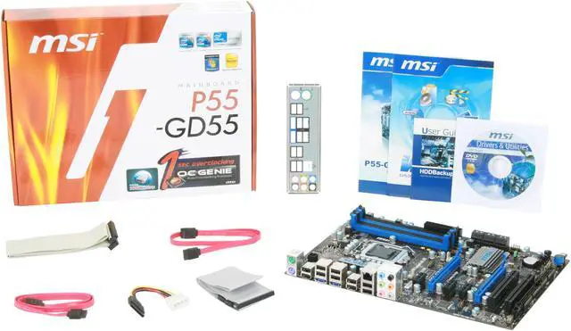 Alt view image 5 of 5 - MSI P55-GD55 LGA 1156 Intel P55 ATX Intel Motherboard
