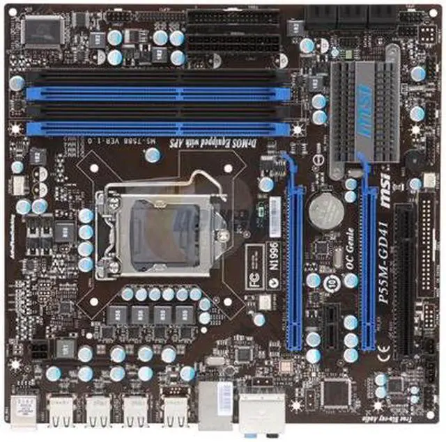 Alt view image 3 of 5 - MSI P55M-GD41 LGA 1156 Intel P55 Micro ATX Intel Motherboard
