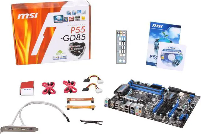 Alt view image 5 of 5 - MSI P55-GD85 LGA 1156 Intel P55 USB 3.0 ATX Intel Motherboard