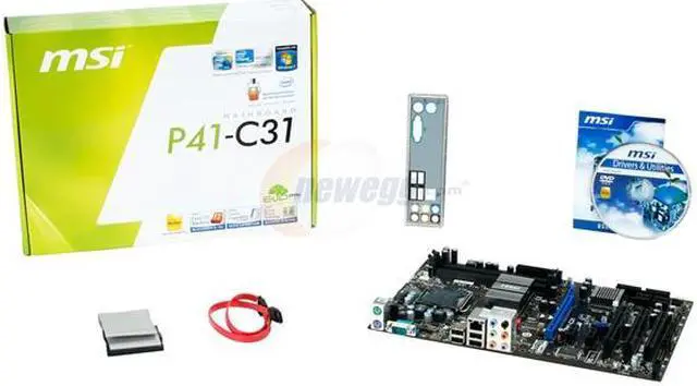 Alt view image 4 of 4 - MSI P41-C31 LGA 775 Intel G41 ATX Intel Motherboard