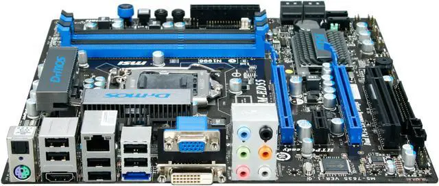 Alt view image 2 of 5 - MSI H55M-ED55 LGA 1156 Intel H55 HDMI Micro ATX Intel Motherboard