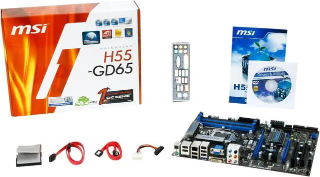 Alt view image 5 of 5 - MSI H55-GD65 LGA 1156 Intel H55 HDMI ATX Intel Motherboard