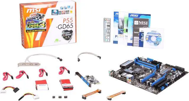 Alt view image 5 of 5 - MSI P55-GD65 USB3 LGA 1156 Intel P55 USB 3.0 ATX Intel Motherboard