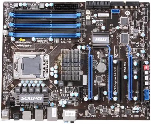 Alt view image 3 of 5 - MSI X58 Pro-E USB3 LGA 1366 Intel X58 USB 3.0 ATX Intel Motherboard