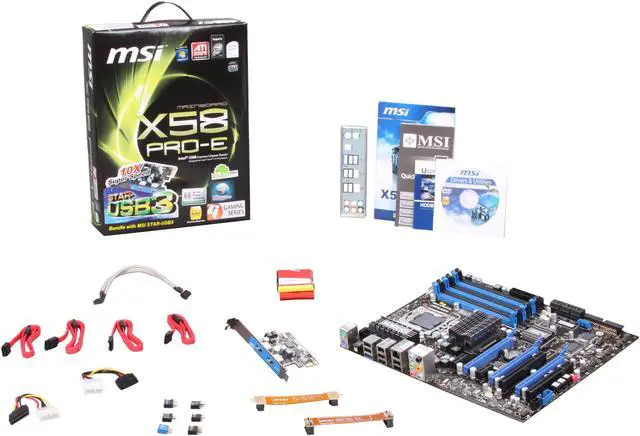 Alt view image 5 of 5 - MSI X58 Pro-E USB3 LGA 1366 Intel X58 USB 3.0 ATX Intel Motherboard