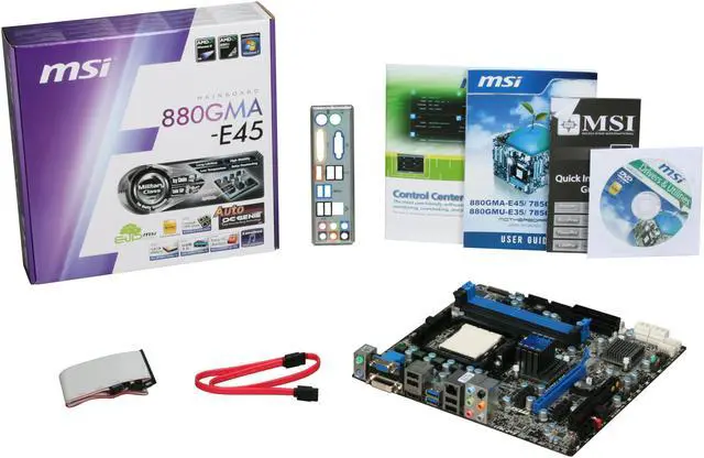 Alt view image 5 of 5 - MSI 880GMA-E45 AM3 AMD 880G USB 3.0 HDMI Micro ATX AMD Motherboard