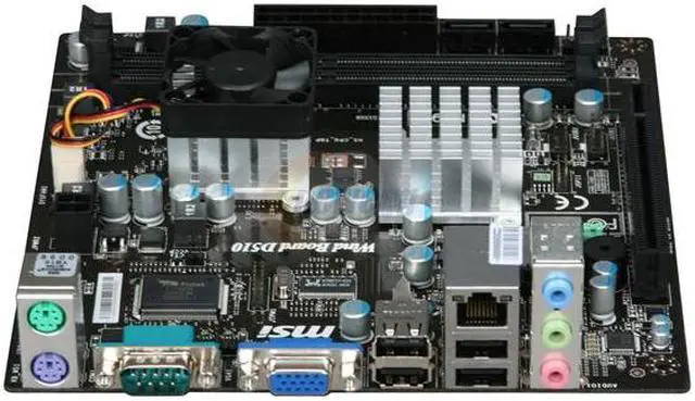 Alt view image 2 of 5 - MSI Wind Board D510 Intel Atom D510 BGA559 Intel NM10 Mini ITX Motherboard / CPU Combo