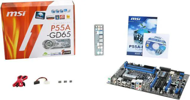 Alt view image 5 of 5 - MSI P55A-GD65 LGA 1156 Intel P55 USB 3.0 ATX Intel Motherboard