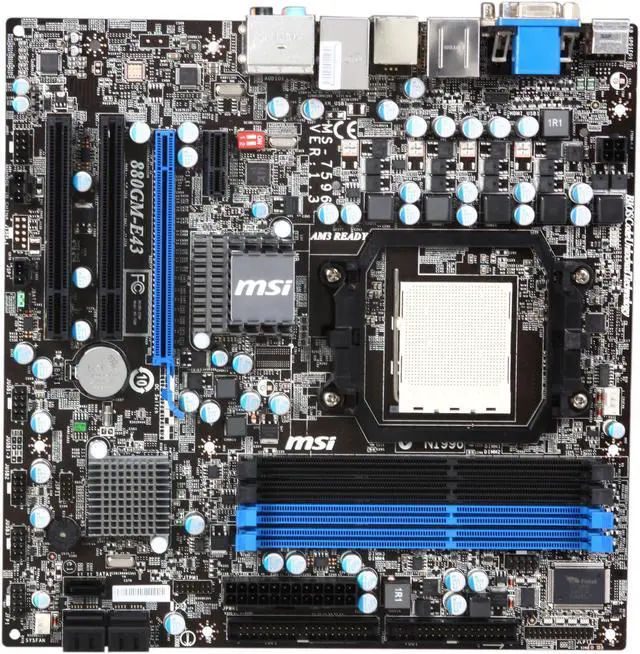Alt view image 3 of 5 - MSI 880GM-E43 AM3 AMD 880G HDMI Micro ATX AMD Motherboard