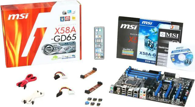 Alt view image 6 of 6 - MSI X58A-GD65 LGA 1366 Intel X58 USB 3.0 ATX Intel Motherboard