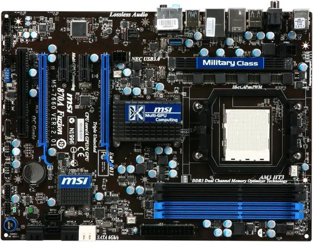 Alt view image 3 of 4 - MSI 870A FUZION AM3 AMD 770 USB 3.0 ATX AMD Motherboard