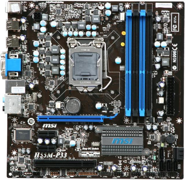 MSI H55M-P33 LGA 1156 Micro ATX Intel Motherboard - Newegg.com