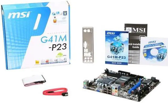 Alt view image 5 of 5 - MSI G41M-P23 LGA 775 Intel G41 Micro ATX Intel Motherboard