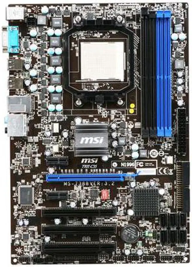 Alt view image 3 of 4 - MSI 770T-C35 AM2+/AM2 AMD 770 ATX AMD Motherboard