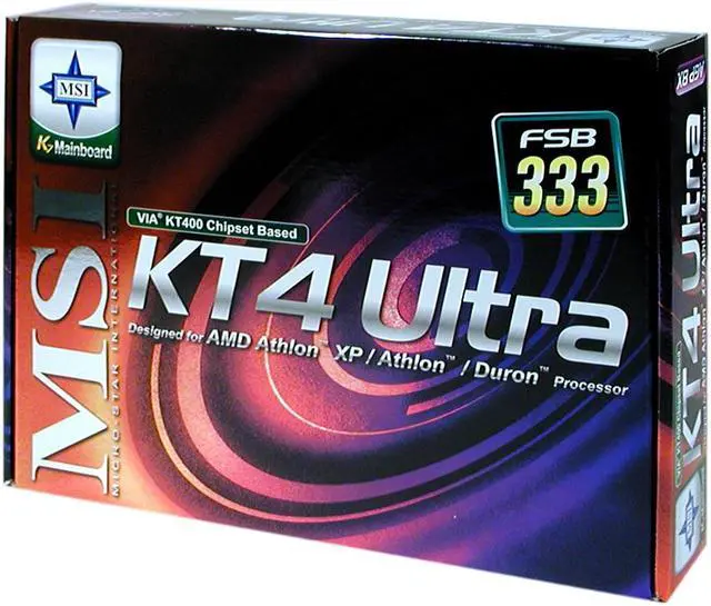 Alt view image 5 of 5 - MSI KT4 Ultra 462(A) VIA KT400 ATX AMD Motherboard