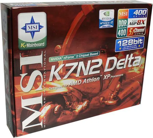 Alt view image 4 of 4 - MSI K7N2 Delta-L 462(A) NVIDIA nForce2 Ultra 400 ATX AMD Motherboard