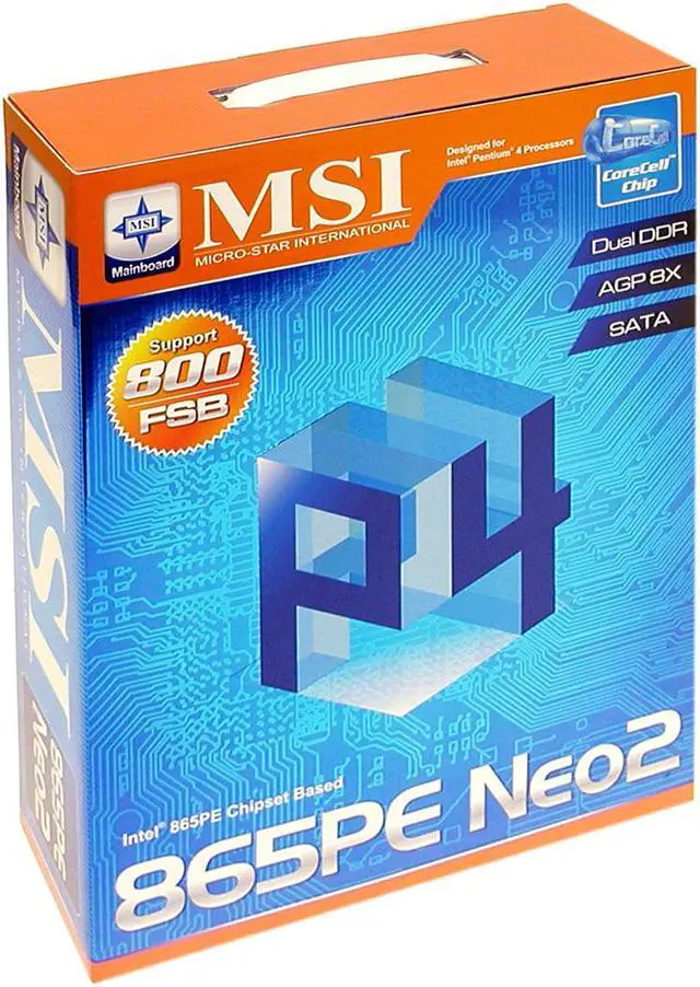 Alt view image 5 of 5 - MSI 865PE NEO2-FIS2R Socket 478 Intel 865PE ATX Intel Motherboard