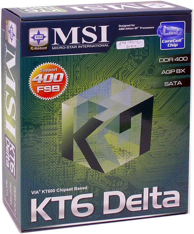 Alt view image 5 of 5 - MSI KT6 Delta-LSR 462(A) VIA KT600 ATX AMD Motherboard
