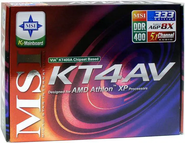 Alt view image 4 of 4 - MSI KT4AV-L 462(A) VIA KT400A ATX AMD Motherboard