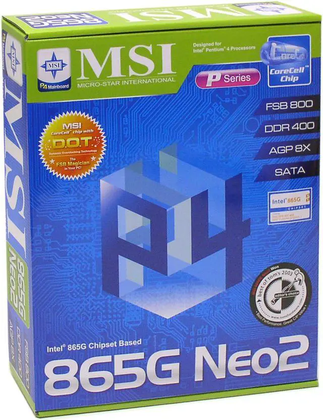 Alt view image 4 of 4 - MSI 865G NEO2-PLS Socket 478 Intel 865G ATX Intel Motherboard