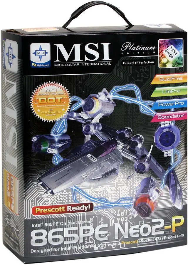 Alt view image 4 of 4 - MSI 865PE Neo2-PFS(PE) Socket 478 Intel 865PE ATX Intel Motherboard