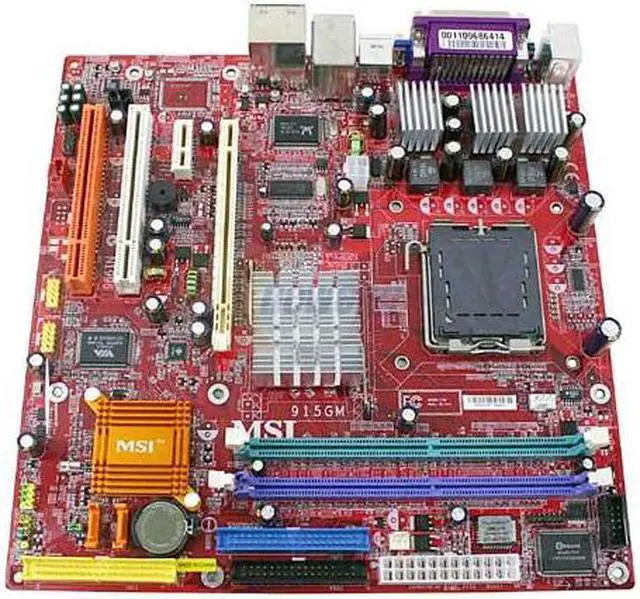Alt view image 3 of 5 - MSI 915GM-FR LGA 775 Intel 915G Micro ATX Intel Motherboard