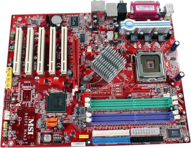 Alt view image 2 of 4 - MSI 865PE Neo3-F LGA 775 Intel 865PE ATX Intel Motherboard