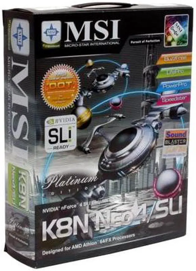 Alt view image 6 of 6 - MSI K8N Neo4 Platinum SLI 939 NVIDIA nForce4 SLI ATX AMD Motherboard