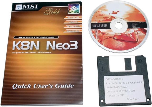 Alt view image 2 of 4 - MSI K8N NEO3-F 754 NVIDIA nForce4 4X ATX AMD Motherboard