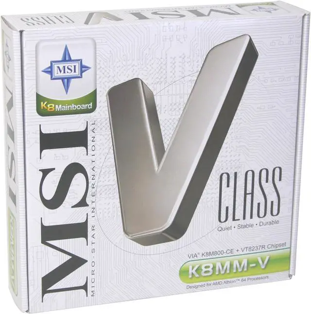 Alt view image 3 of 3 - MSI K8MM-V 754 VIA K8M800 Micro ATX AMD Motherboard