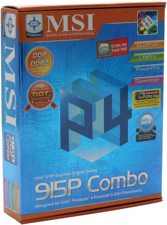 Alt view image 5 of 5 - MSI 915P COMBO-F LGA 775 Intel 915P ATX Intel Motherboard