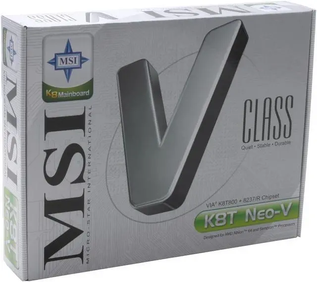 Alt view image 3 of 3 - MSI K8T Neo-V 754 VIA K8T800 ATX AMD Motherboard