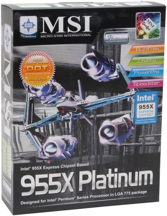 Alt view image 6 of 6 - MSI 955X PLATINUM LGA 775 Intel 955X ATX Intel Motherboard - OEM
