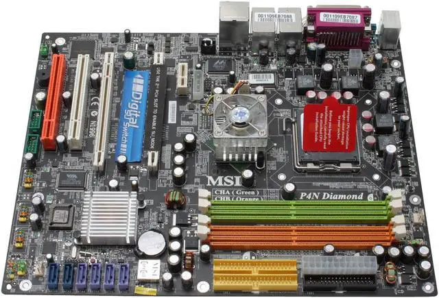 Alt view image 2 of 6 - MSI P4N Diamond LGA 775 NVIDIA nForce 4 SLI Intel Edition ATX Intel Motherboard