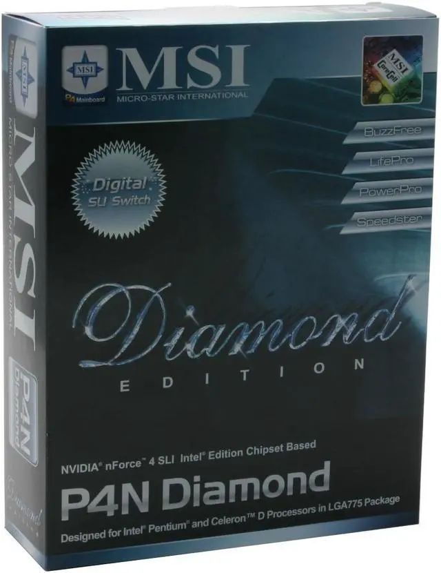 Alt view image 6 of 6 - MSI P4N Diamond LGA 775 NVIDIA nForce 4 SLI Intel Edition ATX Intel Motherboard