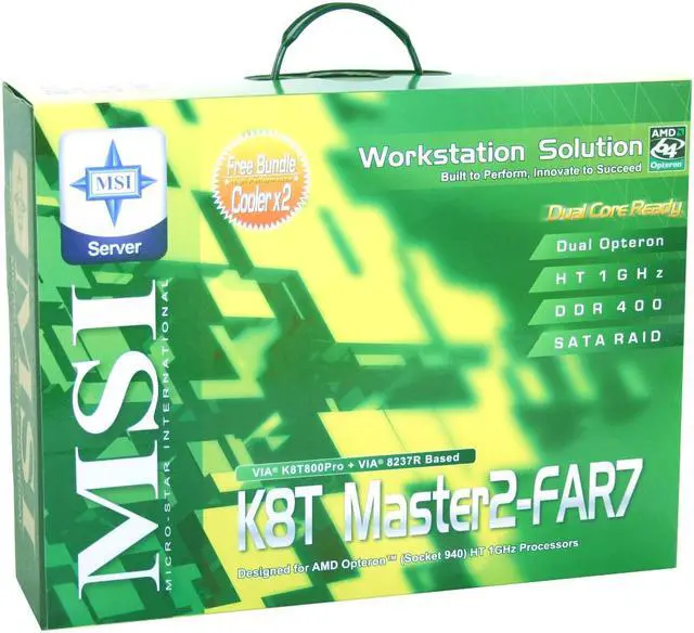 Alt view image 5 of 5 - MSI K8T Master2-FAR7 ATX Server Motherboard Dual 940 VIA K8T800 Pro