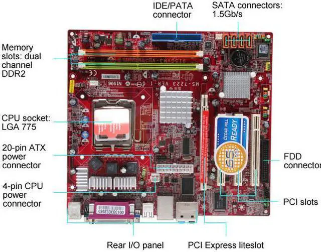 Alt view image 3 of 3 - MSI 915GVM3-V LGA 775 Intel 915GV Micro ATX Intel Motherboard