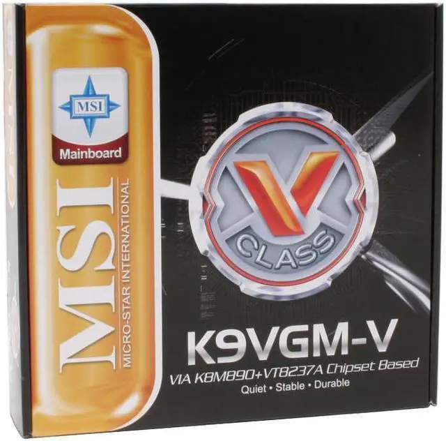 Alt view image 7 of 7 - MSI K9VGM-V AM2 VIA K8M890 Micro ATX AMD Motherboard