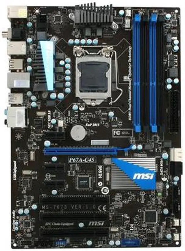 Alt view image 3 of 4 - MSI P67A-C45 LGA 1155 Intel P67 USB 3.0 ATX Intel Motherboard