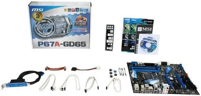 Alt view image 5 of 5 - MSI P67A-GD65 LGA 1155 Intel P67 USB 3.0 ATX Intel Motherboard