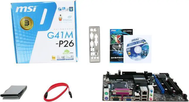 Alt view image 5 of 5 - MSI G41M-P26 LGA 775 Intel G41 Micro ATX Intel Motherboard