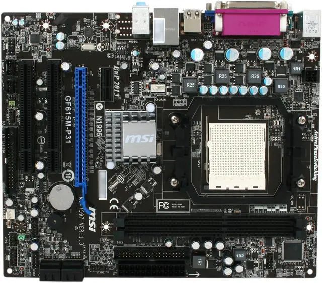 Alt view image 3 of 5 - MSI GF615M-P31 AM3 NVIDIA GeForce 6150SE & nForce 430 Micro ATX AMD Motherboard