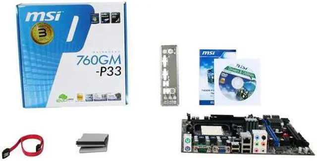 Alt view image 5 of 5 - MSI 760GM-P33 AM3 AMD 760G Micro ATX AMD Motherboard