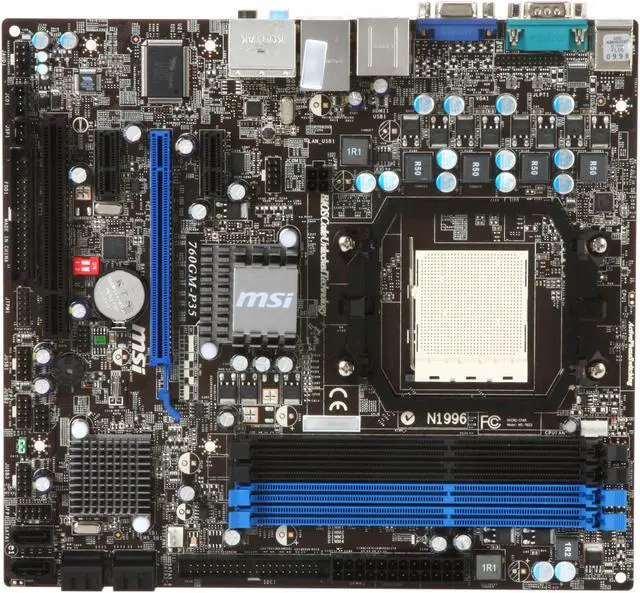 Alt view image 3 of 5 - MSI 760GM-P35 AM3 AMD 760G HDMI Micro ATX AMD Motherboard