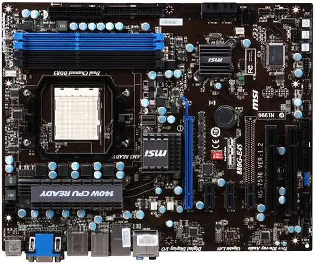 Alt view image 3 of 5 - MSI 880G-E45 AM3 AMD 880G HDMI ATX AMD Motherboard