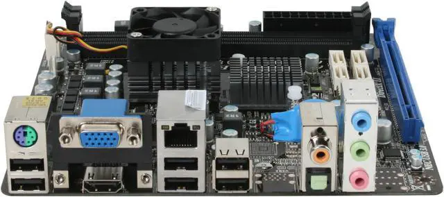 Alt view image 2 of 5 - MSI E350IS-E45 AMD E-350 APU (1.6GHz, Dual-Core) AMD Hudson M1 Mini ITX Motherboard / CPU Combo
