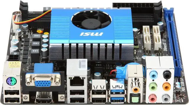 Alt view image 2 of 5 - MSI E350IA-E45 AMD E-350 APU (1.6GHz, dual core) AMD Hudson M1 Mini ITX Motherboard / CPU Combo