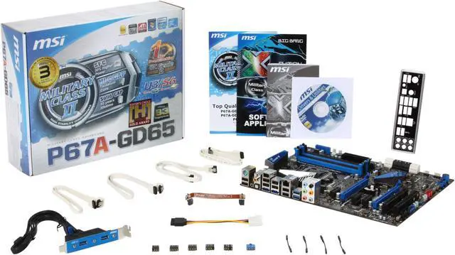 Alt view image 5 of 5 - MSI P67A-GD65 (B3) LGA 1155 Intel P67 USB 3.0 ATX Intel Motherboard