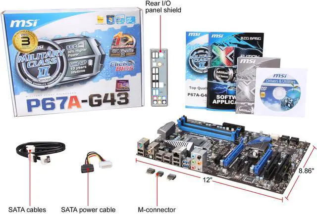 Alt view image 5 of 5 - MSI P67A-G43 (B3) LGA 1155 Intel P67 USB 3.0 ATX Intel Motherboard