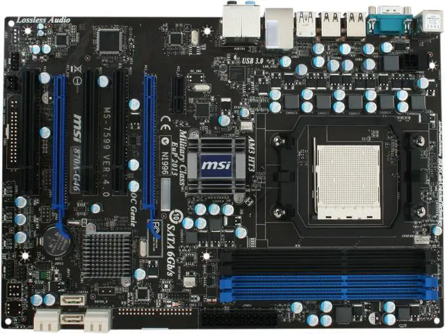 Alt view image 3 of 5 - MSI 870A-G46 AM3 AMD 870 USB 3.0 ATX AMD Motherboard